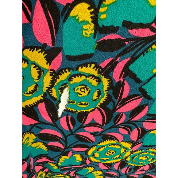 Leota Dress Women's S Multi Blue Pink Bright Floral Marche Fleur V-Neck Maxi - Picture 8 of 12